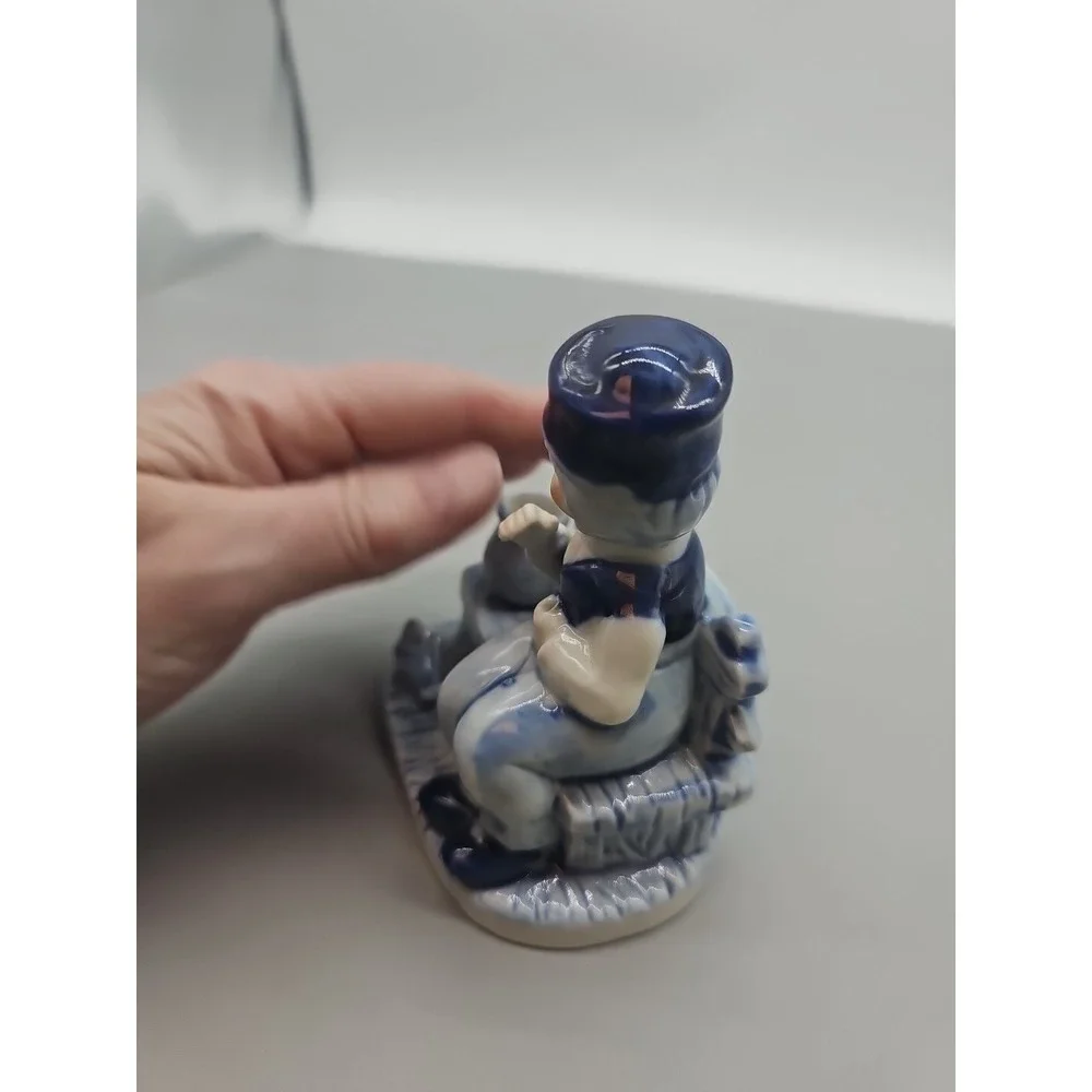 Blue Delft Fishing‎ Dutch Boy Figurine